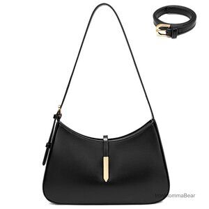 Vegan Leather Hobo Shoulder Bag Adjustable Strap Crossbody Chic Minimal